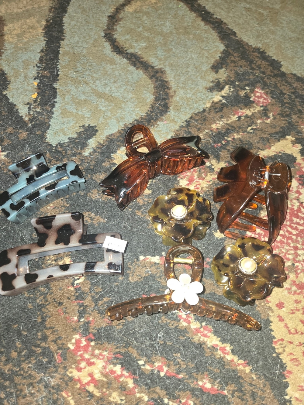 Assorted Brown and Tortoiseshell Hair Claw Clips - Pack of 7